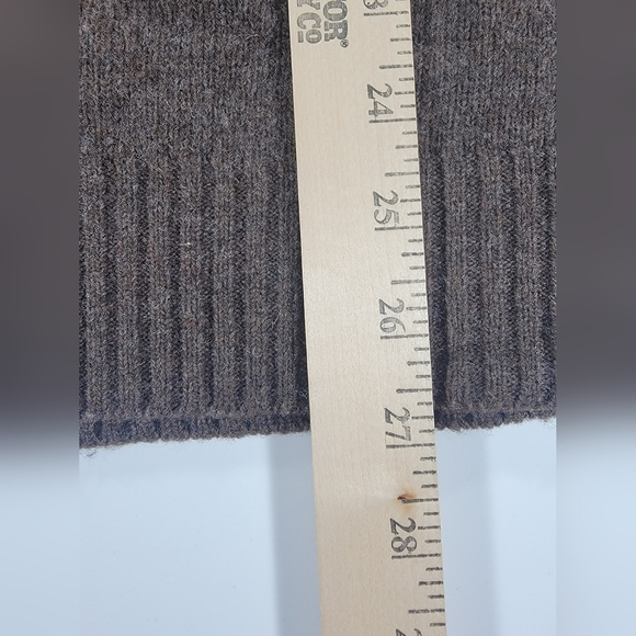 VTG J Crew Sweater Mens Medium Brown Fair Isle 100% Lambs Wool 1/4 Zip Pullover - Picture 9 of 10
